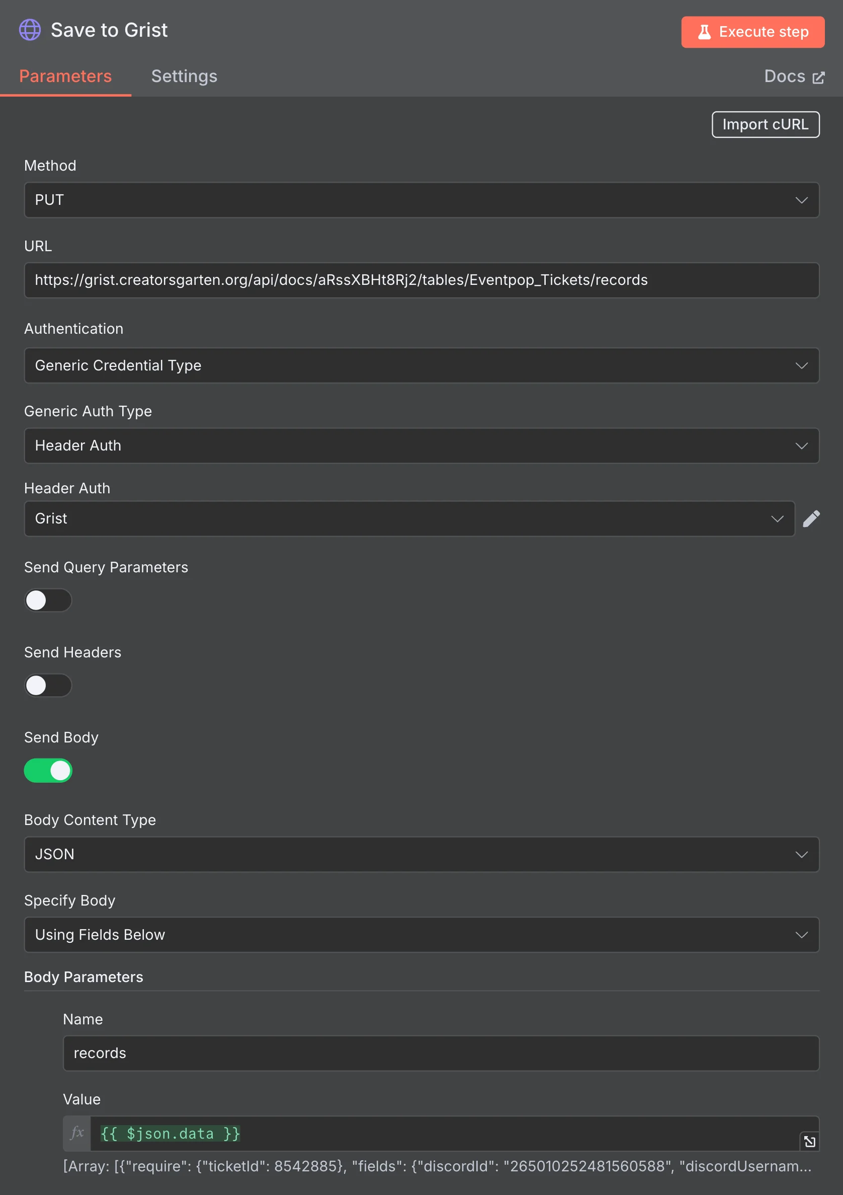 HTTP Request configuration